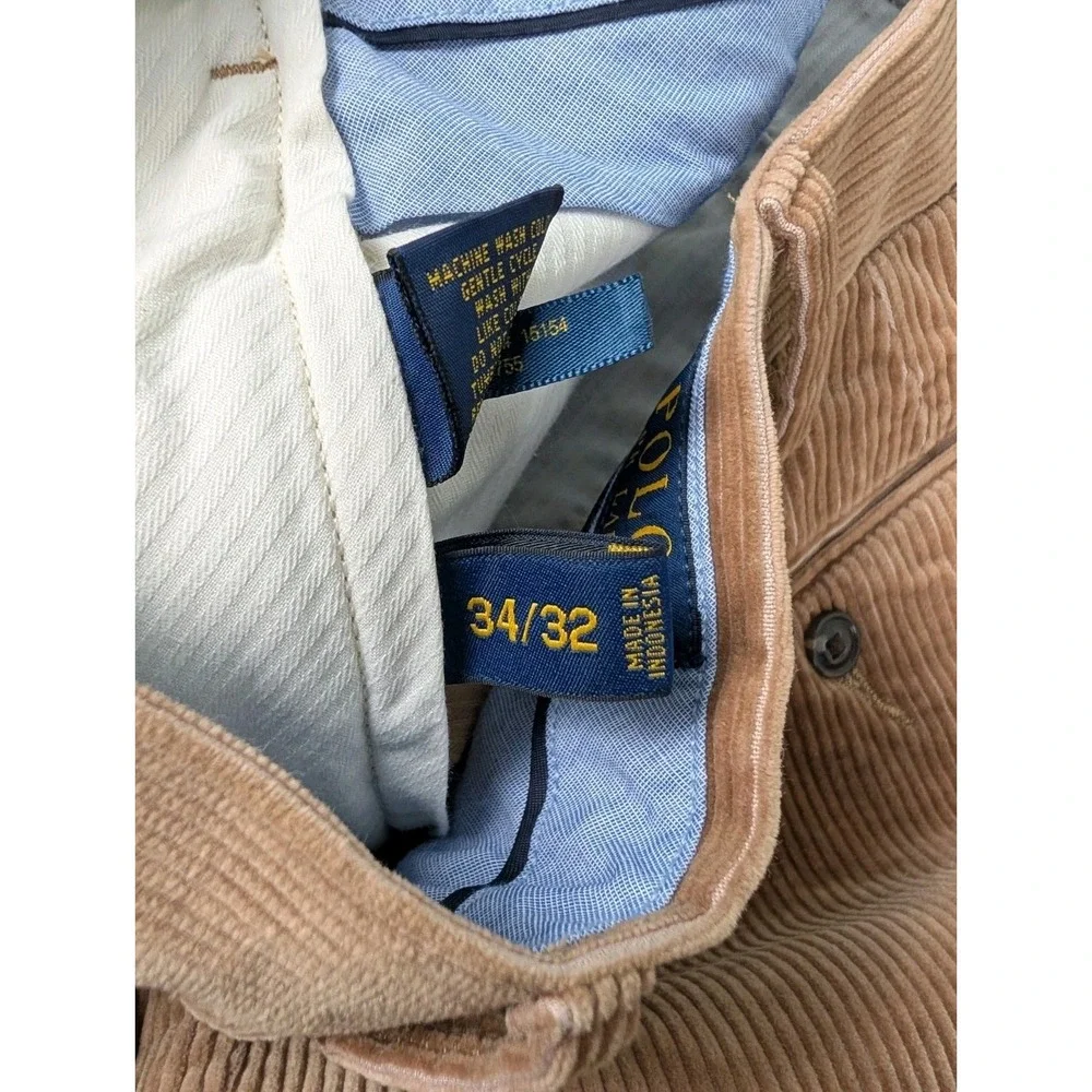 Polo Ralph Lauren Mens Corduroy Pants Size 34x32 Classic Fit Tan